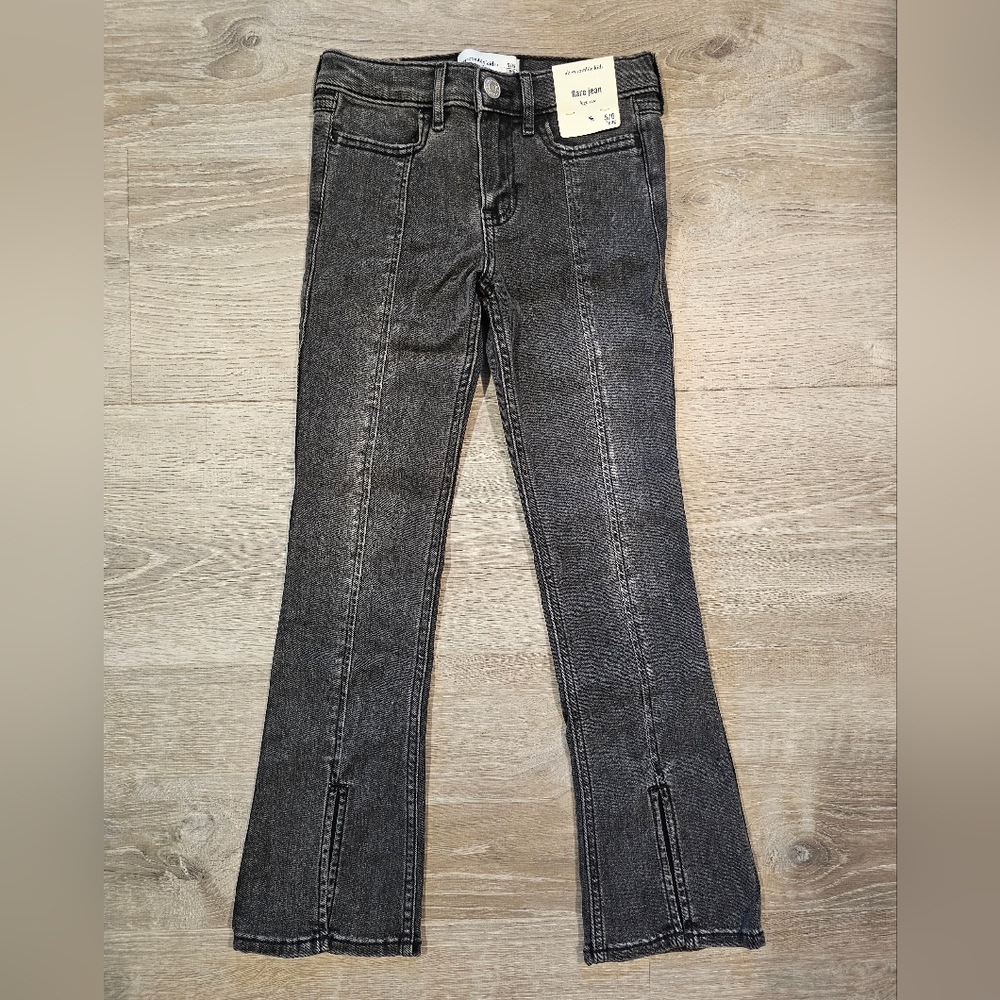 ABERCROMBIE Kids Black Flare Jean 5/6 Long NWT